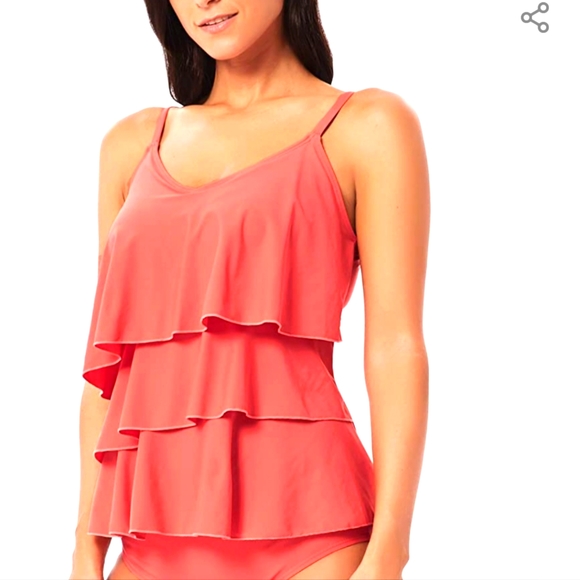 NWT **Black** Plus Sized Two Piece Tankini Swimsuit - Size Medium - Picture 6 of 7